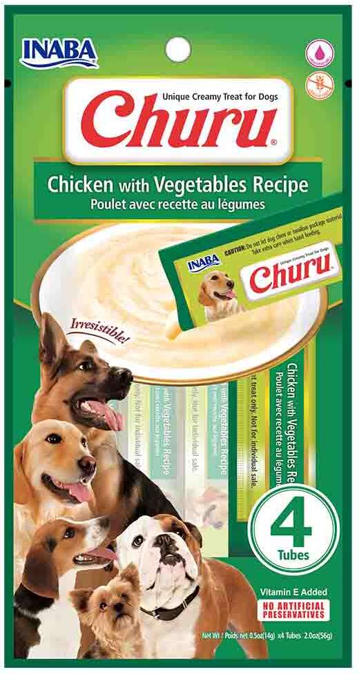 Petisco Churu para Cães Sabor Frango com Vegetais - 1 Pacote (4 Unidades)
