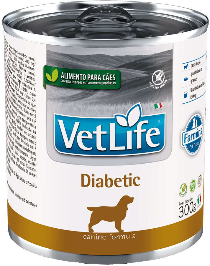 Ração Úmida Farmina Vet Life Diabetic para Cães Adultos - 300 g