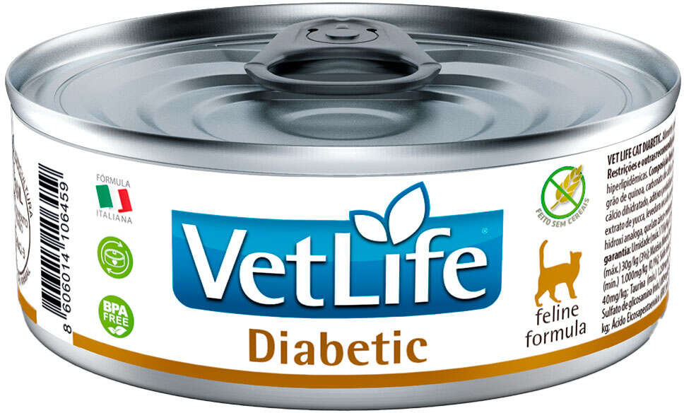 Ração Úmida Farmina Vet Life Diabetic para Gatos Adultos - 85 g