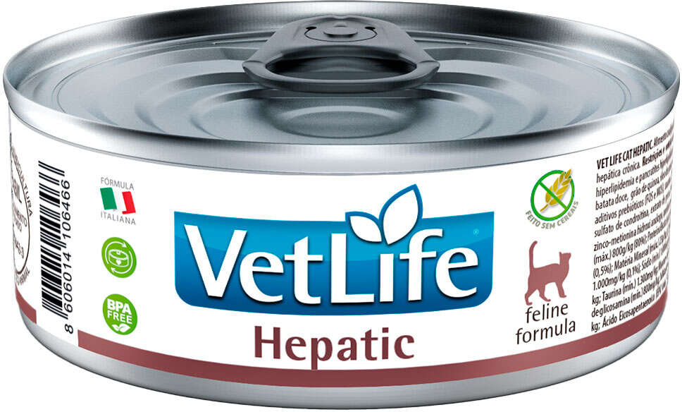 Ração Úmida Farmina Vet Life Hepatic para Gatos Adultos - 85 g