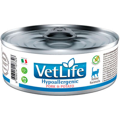 Ração Úmida Farmina Vet Life Hypoallergenic Porco e Batata para Gatos Adultos