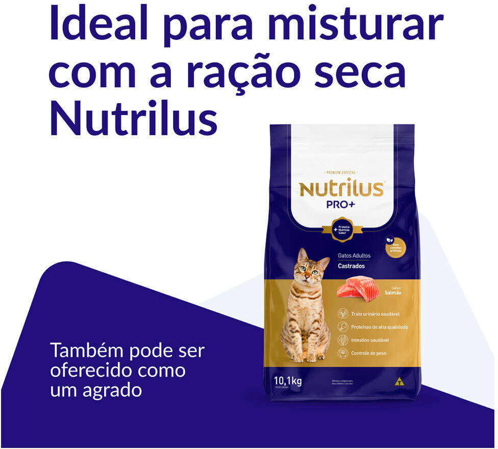 Ração Úmida Nutrilus Sabor Atum para Gatos Adultos Castrados - 85g