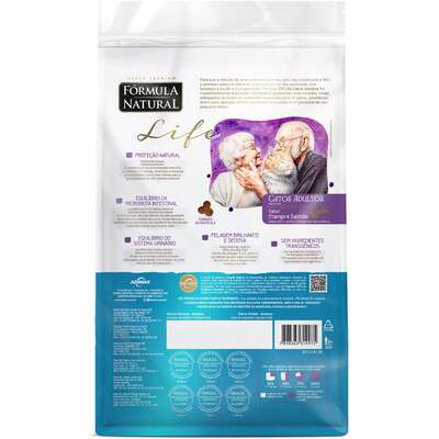Ração Seca Fórmula Natural Life para Gatos Adultos Sabor Frango e Salmão
