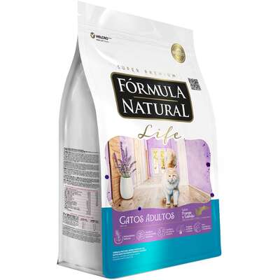 Ração Seca Fórmula Natural Life para Gatos Adultos Sabor Frango e Salmão