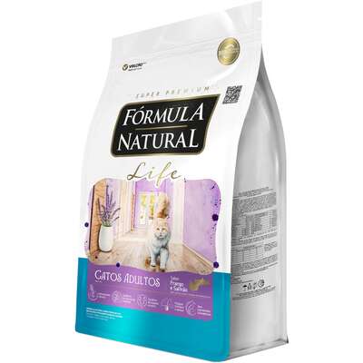 Ração Seca Fórmula Natural Life para Gatos Adultos Sabor Frango e Salmão