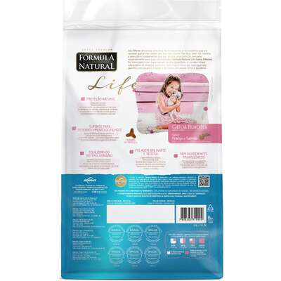 Ração Seca Fórmula Natural Life para Gatos Filhotes Sabor Frango e Salmão
