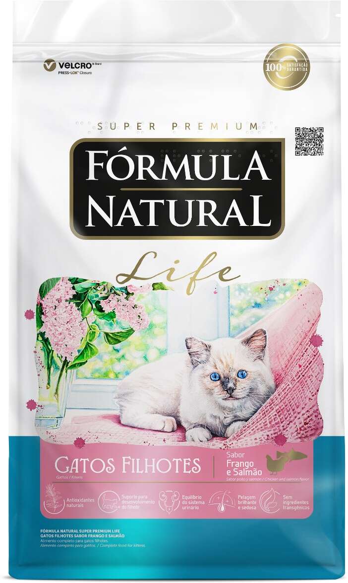 Ração Seca Fórmula Natural Life para Gatos Filhotes Sabor Frango e Salmão - 10,1Kg