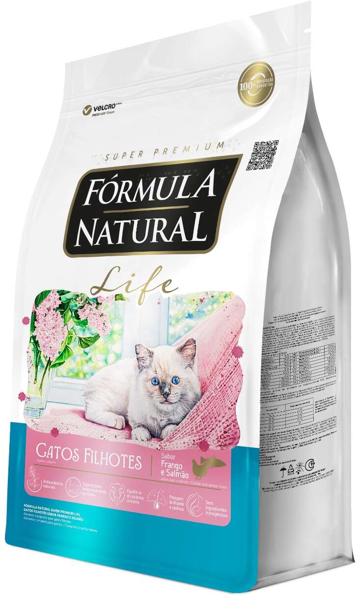 Ração Seca Fórmula Natural Life para Gatos Filhotes Sabor Frango e Salmão - 10,1Kg