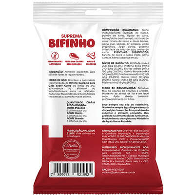 Bifinho Suprema para Cães Sabor Carne