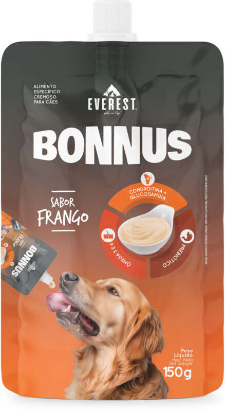 Petisco Cremoso Everest Bonnus para Cães Sabor Frango - 150 g