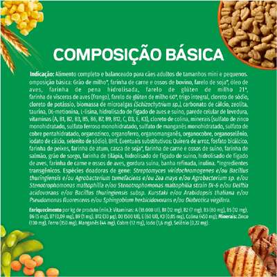Ração Seca Nestlé Purina Dog Chow Extra Life Cães Adultos Carne, Frango e Arroz Raças Mini e Pequenas