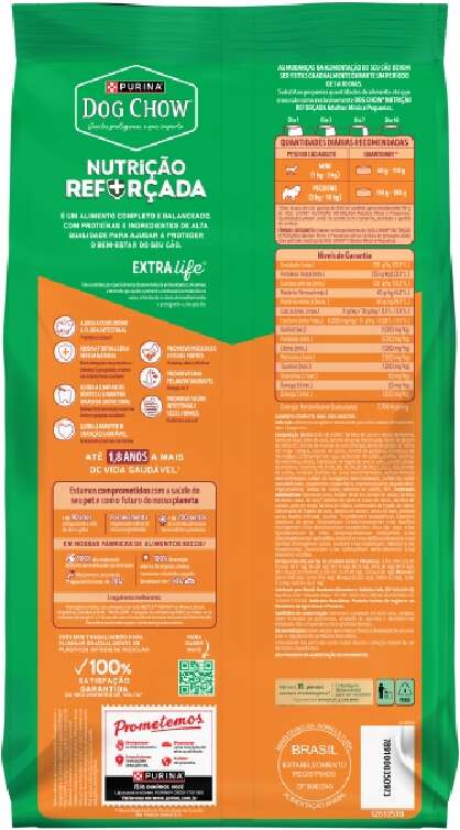 Ração Seca Nestlé Purina Dog Chow Extra Life Carne, Frango e Arroz Cães Adultos Raças Minis e Pequenas - 15Kg
