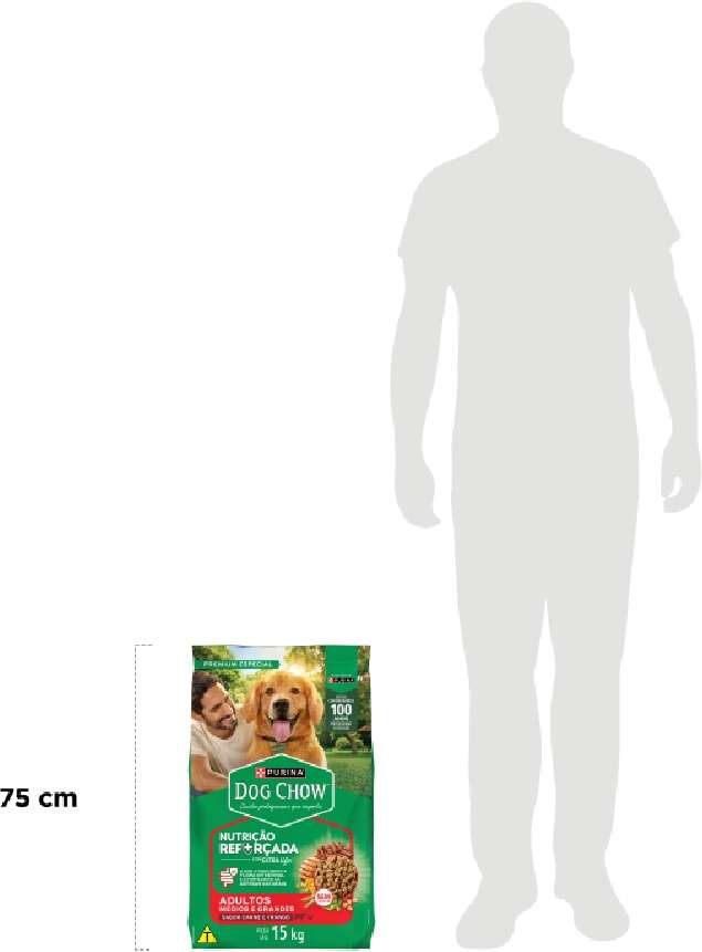 Ração Seca Nestlé Purina Dog Chow Extra Life Carne e Frango para Cães Adultos de Todas as Raças - 15Kg