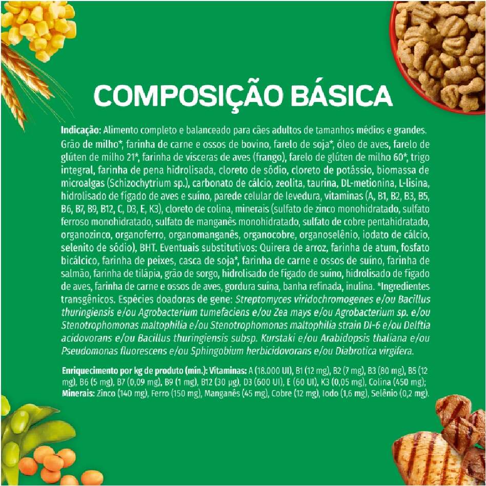 Ração Seca Nestlé Purina Dog Chow Extra Life Carne, Frango e Arroz Cães Adultos Raças Médias e Grandes - 20Kg
