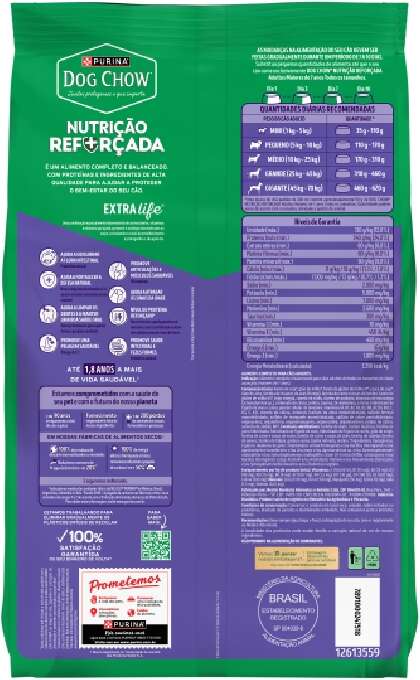 Ração Seca Nestlé Purina Dog Chow Extra Life Carne, Frango e Arroz Cães Adulto 7+ Todas as Raças - 15Kg