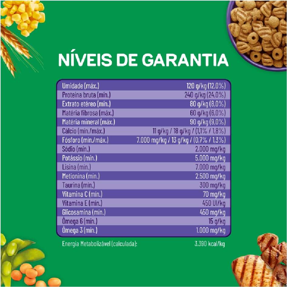 Ração Seca Nestlé Purina Dog Chow Extra Life Carne, Frango e Arroz Cães Adulto 7+ Todas as Raças - 15Kg