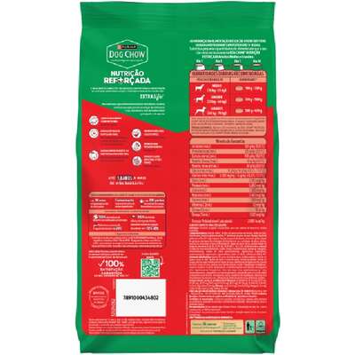 Ração Seca Nestlé Purina Dog Chow Extra Life Carne, Frango e Arroz Cães Adultos Raças Médias e Grandes