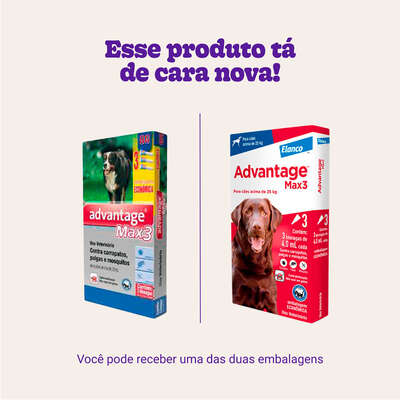 Antipulgas e Carrapatos Elanco Advantage MAX3 para Cães Acima de 25 Kg”