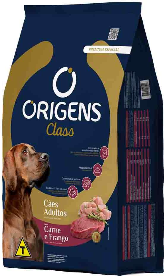 Ração Seca Origens Class Carne e Frango para Cães Adultos - 20Kg