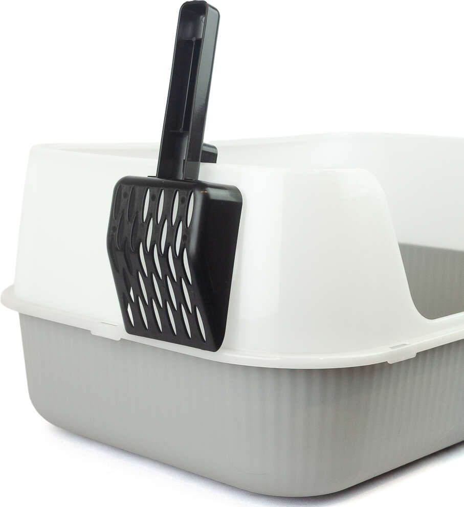 Caixa de Areia Meau Classic Side com Pá Cinza para Gatos