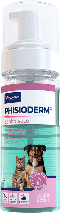 Banho a Seco Virbac Phisioderm para Cães e Gatos - 150 mL