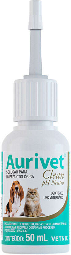 Solução Otológica Aurivet Ph Neutro - 50 mL