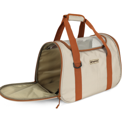 Bolsa de Mão para Transporte Up4you Plush Bege para Cães e Gatos
