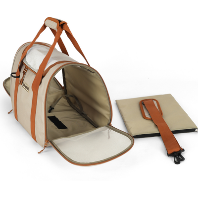 Bolsa de Mão para Transporte Up4you Plush Bege para Cães e Gatos