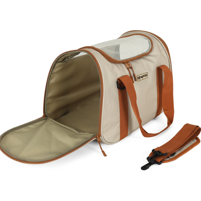 Bolsa de Mão para Transporte Up4you Plush Bege para Cães e Gatos