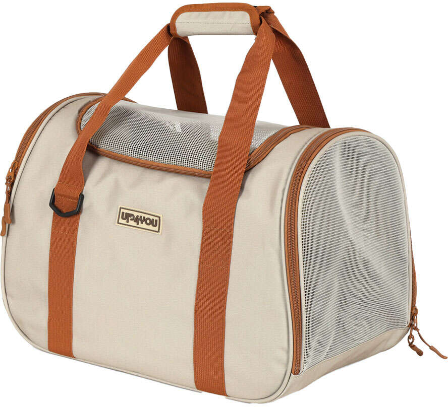 Bolsa de Mão para Transporte Up4you Plush Bege para Cães e Gatos - Tam. Único
