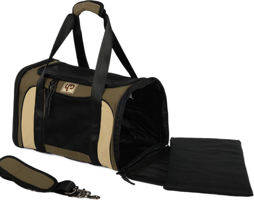 Bolsa de Transporte Abertura Dupla Up4you Camp Bege para Cães e Gatos - Tam. Único