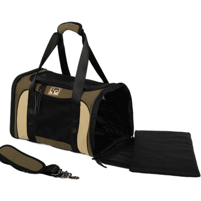 Bolsa de Transporte Abertura Dupla Up4you Camp Bege para Cães e Gatos