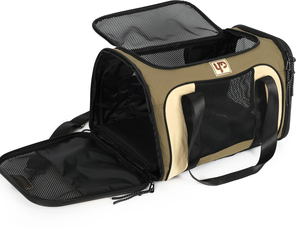 Bolsa de Transporte Abertura Dupla Up4you Camp Bege para Cães e Gatos - Tam. Único