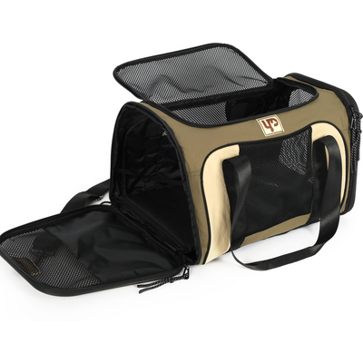 Bolsa de Transporte Abertura Dupla Up4you Camp Bege para Cães e Gatos