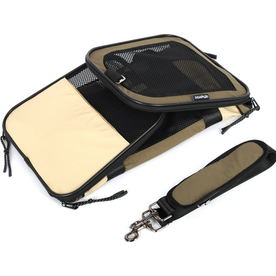 Bolsa de Transporte Abertura Dupla Up4you Camp Bege para Cães e Gatos
