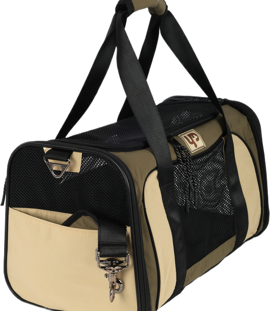 Bolsa de Transporte Abertura Dupla Up4you Camp Bege para Cães e Gatos - Tam. Único