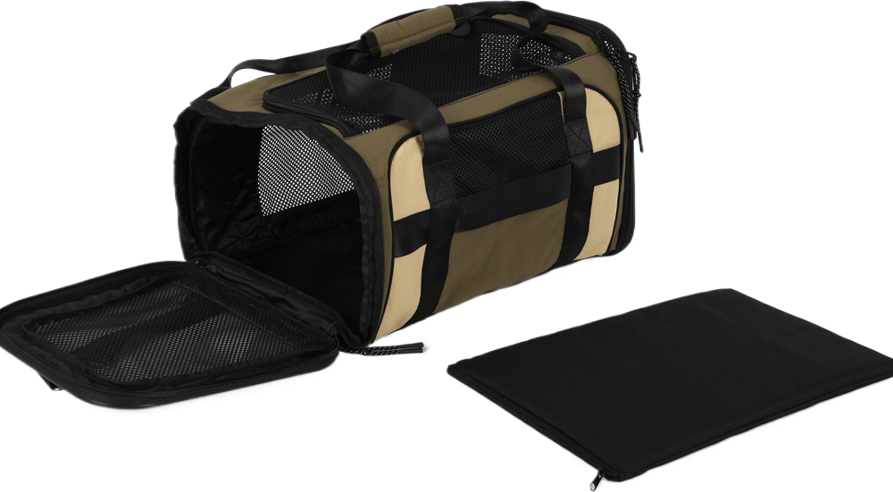 Bolsa de Transporte Abertura Dupla Up4you Camp Bege para Cães e Gatos - Tam. Único