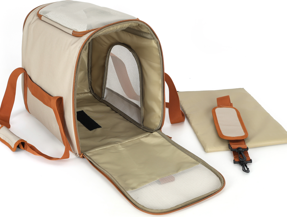 Bolsa de Transporte Média Up4you Plush Bege para Cães e Gatos - Tam. Único