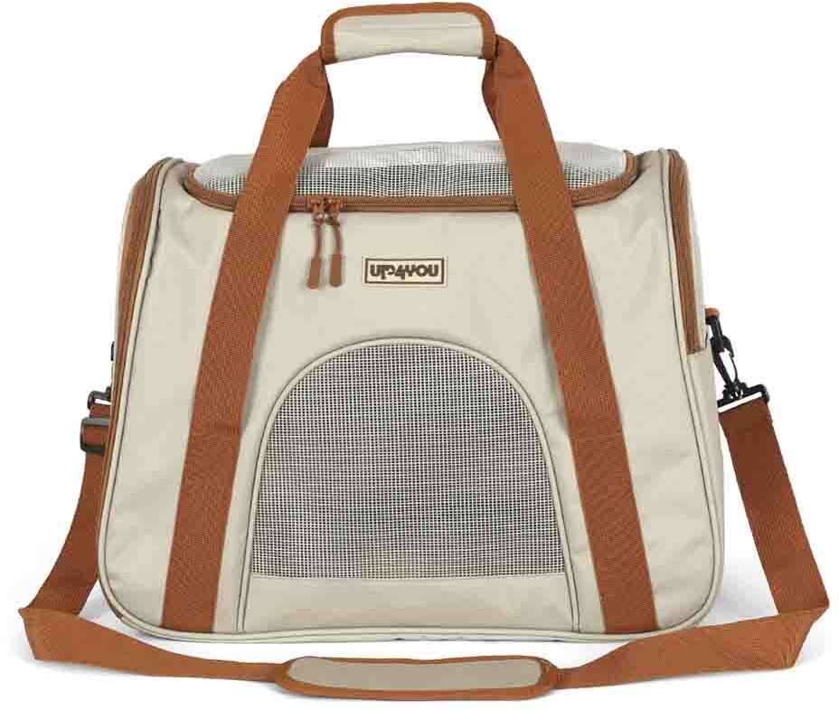 Bolsa de Transporte Média Up4you Plush Bege para Cães e Gatos - Tam. Único