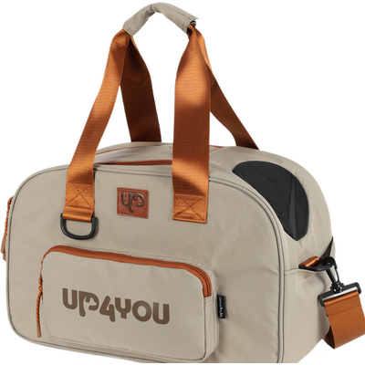 Bolsa de Transporte para Viagens Up4you Plush Bege para Cães e Gatos