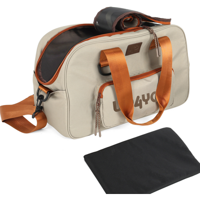 Bolsa de Transporte para Viagens Up4you Plush Bege para Cães e Gatos