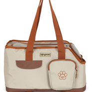 Bolsa de Transporte Pequena Up4you Plush Bege para Cães e Gatos - Tam. Único