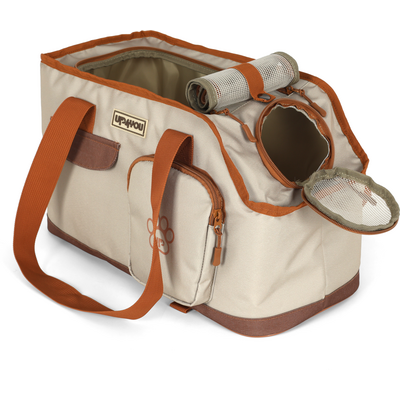 Bolsa de Transporte Pequena Up4you Plush Bege para Cães e Gatos
