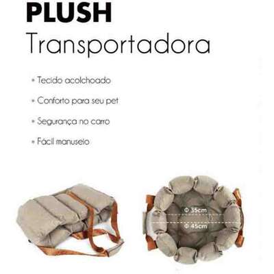 Bolsa Transportadora Up4you Plush Bege para Cães e Gatos