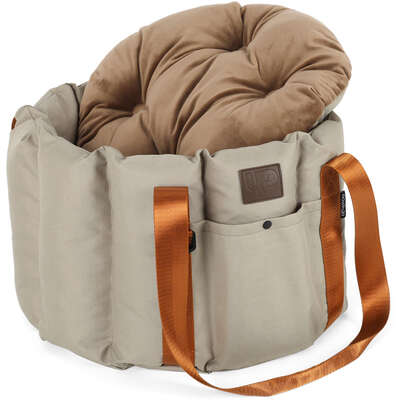 Bolsa Transportadora Up4you Plush Bege para Cães e Gatos