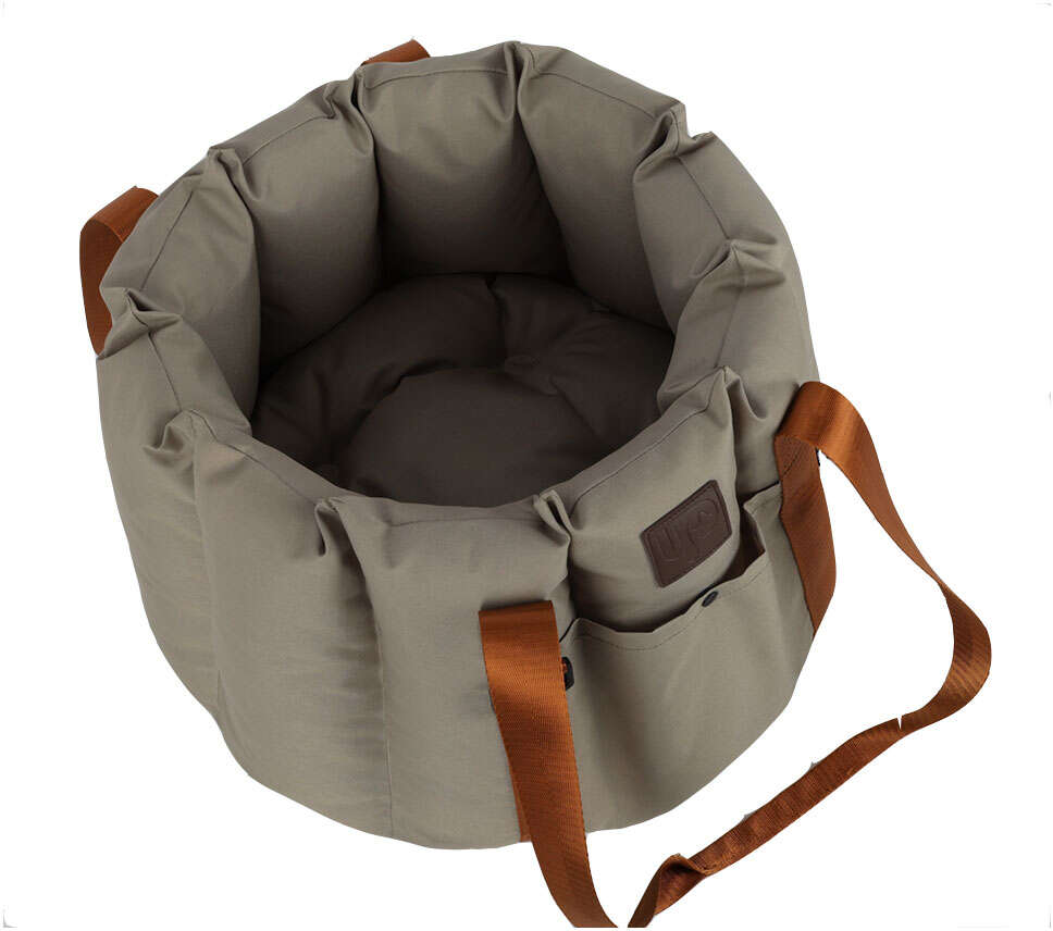 Bolsa Transportadora Up4you Plush Bege para Cães e Gatos - Tam. Único
