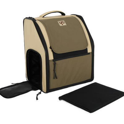 Mochila de Transporte Abertura Dupla Up4you Camp Bege para Cães e Gatos