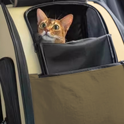 Mochila de Transporte Abertura Dupla Up4you Camp Bege para Cães e Gatos