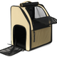 Mochila de Transporte Abertura Dupla Up4you Camp Bege para Cães e Gatos