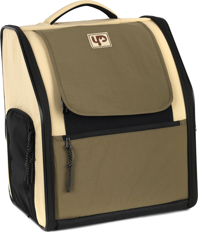Mochila de Transporte Abertura Dupla Up4you Camp Bege para Cães e Gatos - Tam. Único